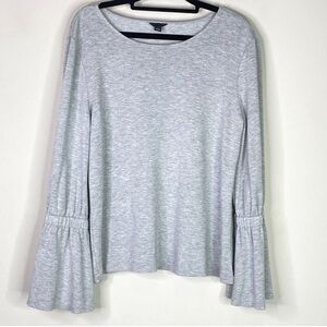 Ann Taylor grey bell sleeve long sleeve Top Size L